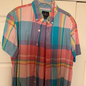 American eagle patch work short sleeve t shirt